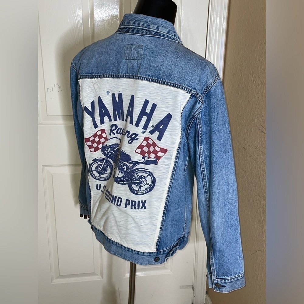 Unisex Gap Denim Gap Customized , Medium Wash Denim Icon Jean Jacket, Sz Large  - Picture 5 of 16